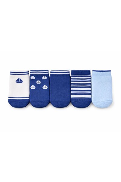SOLDE SOCKS 5’li Set Yenidoğan Pamuklu Günlük Çorap – Denizci Temalı Desenli ...