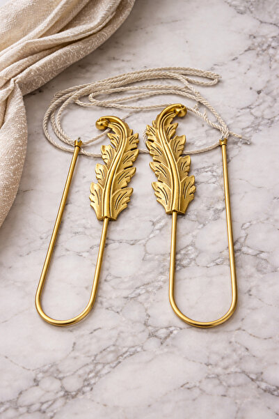 MGEStore Curea pentru perdele cu model de frunze Renso – Dispozitiv decorativ...