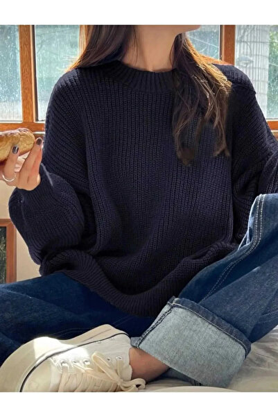 H&E LUXURY DESIGN Women's Comfortable Oversized Patterned Sleeve Patterned Kn...