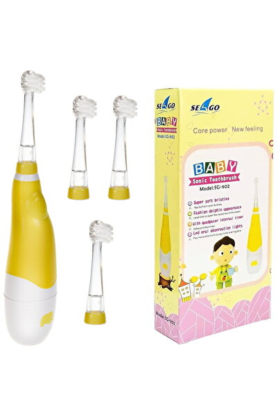 seago SEAGO Sonic Toothbrush for Children, Yellow, 1xAA 1.5V (not included)