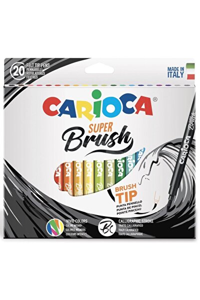CARIOCA , varf flexibil - 1-6mm (tip pensula), 20 culori/cutie, Super Brush