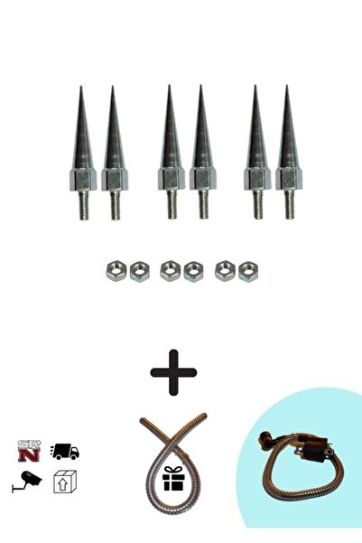 GMS Cg Cup E-bike 6 MM Modifiye Gri Sivri Vida 6 Adet+somun seti (+buji kablo...