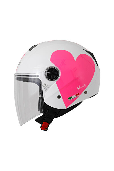 Sway SW 715 HEART Yarım Kask (Aynalı Vizör)