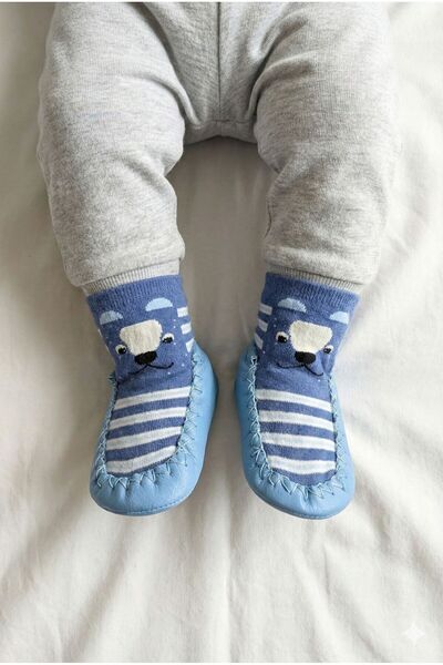 Numix Baby Kids Çarık Çorap, Hakiki Deri, Kaymaz Taban, Bebek Çocuk Patiği