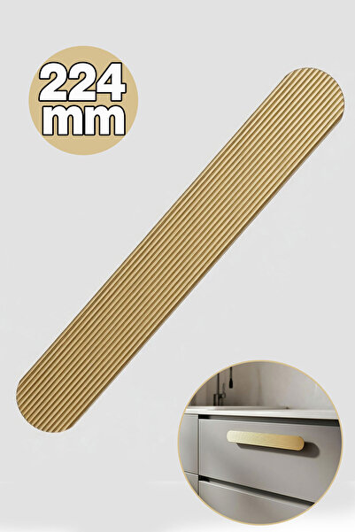 Badem10 مقبض خزانة ذهبي مخطط من Anzer مقاس 224 مم، مقبض معدني طويل بتصميم أني...