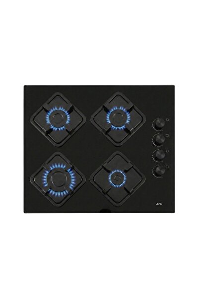 AFM tech BD2200 4 Gözlü Siyah Cam Ankastre Gazlı Ocak – Emaye Izgara, Doğalga...