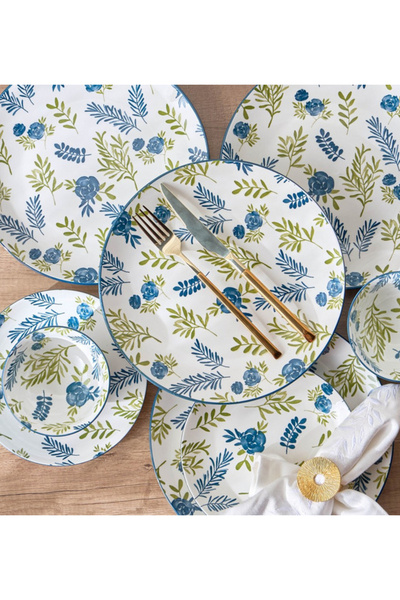 Generic Daisy 12-Piece Porcelain Dinner Set - Serves 4