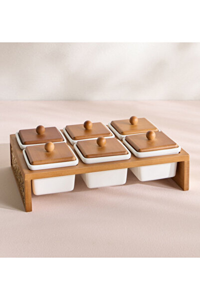 Generic Mashrabiya 6-Piece Condiment Set with Stand