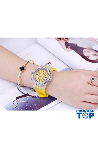 Geneva Yellow Women's Watch with Lights CDGV015