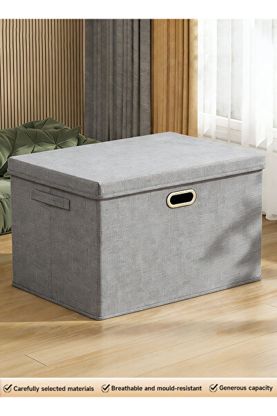 Generic Cotton and linen storage box with lid that can be folded - desktop ga...