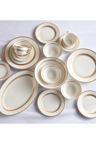 Generic Palampore 32-Piece New Bone China Dinner Set - Serves 6