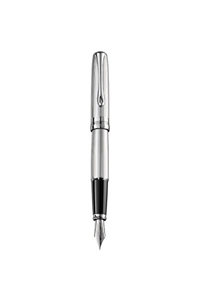 Diplomat Excellence A2 pen, with M nib, stainless steel - Guilloche Chrome
