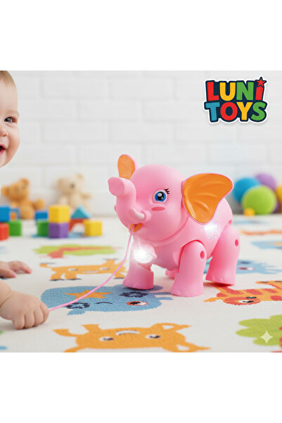 Lunitoys Müzikli Işıklı Yürüyen Pembe Fil Arkadaşım Gece Lambalı Pilli Eğitici Oyuncak