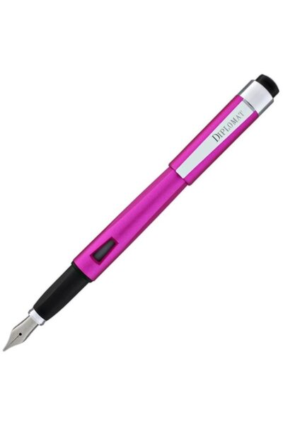 Diplomat Stilou Magnum, cu penita B, din otel inoxidabil - hot pink