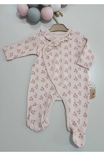 Sönmez Baby FIRFIRLI ÇİÇEK DESENLİ KRUVAZE TULUM KIZ BEBE TAKIMI