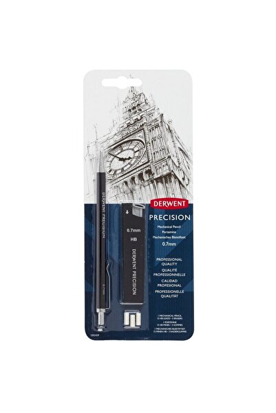 Derwent Professional metal mechanical pencil, HB 0.7 mm, refills and eraser i...