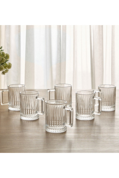 Generic Almas 6-Piece Glass Mug Set - 240 ml