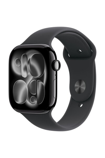 Apple Watch Series 11 GPS+Cellular 46mm Jet Black Aluminium Case with Black S...