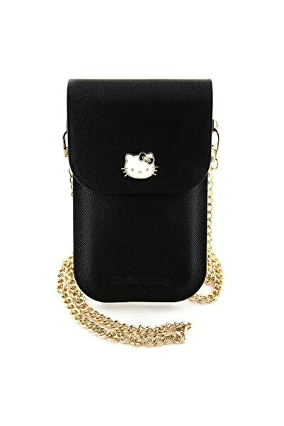 Hello Kitty Leather Metal Logo Chain bag - black