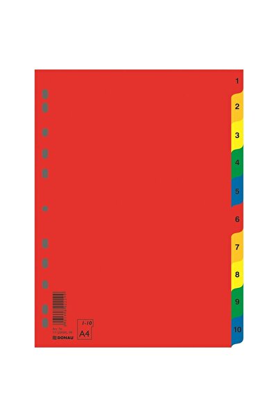 donau Index plastic color, numeric 1-10, extra wide, A4+, 120 microni,