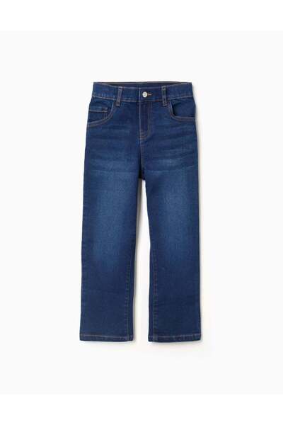 Ziddy بنطلون جينز بقصة مستقيمة للأولاد، أزرق داكن