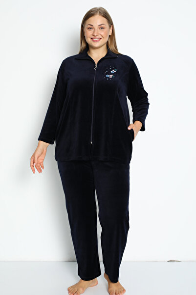 İntensive Σετ μπλούζα και παντελόνι σε μπλε ναυτικό χρώμα, με φερμουάρ, βαμβα...