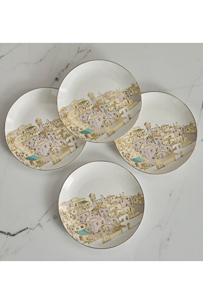 Wadi 4-Piece Porcelain Appetiser Plate Set - 19 cm
