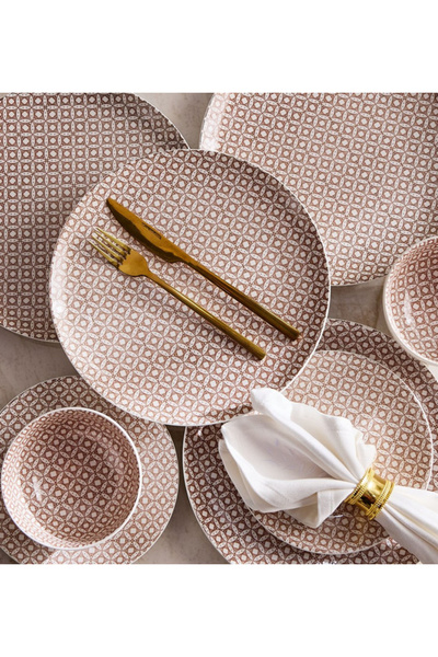 Generic Fanous 12-Piece Porcelain Dinner Set - Serves 4