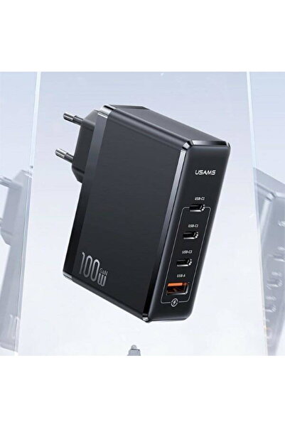 Usams CC163TC01 3x USB Type-C, 1x USB GaN 100W Μαύρο