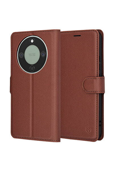 Techsuit Husa pentru Honor Magic8 Lite - Leather Folio - Brown