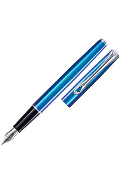 Diplomat Stilou Traveller, cu penita M, din otel inoxidabil - funky blue