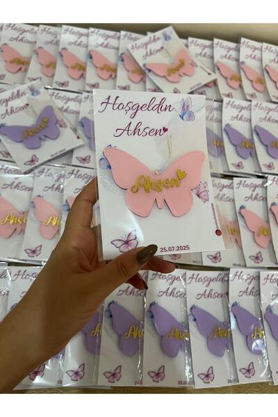 TWİN COLLECTION Kişiye Özel İsimli Kelebek Pleksi Magnet – Yeni Doğan & Hasta...