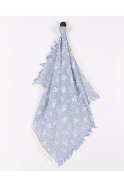 Ege Bebek بطانية أسترو نوت مطبوع مفردة الطبقات مقاس 110×90 سم من الموسلين الف...