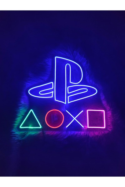 dekoraven Playstation Oyun Konsolu Gamer Neon led tabela