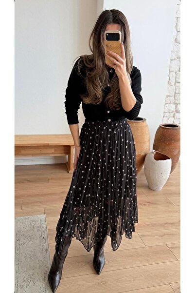 Özlemcebutik Etek puantiye astarlı