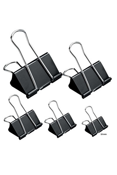 Offishop Metal clips, black, 19mm, 12pcs/set -