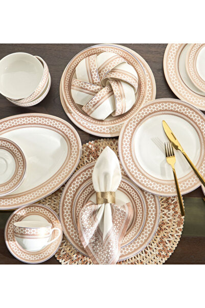 DAHAB 44-Piece New Bone China Dinner Set - Serves 8