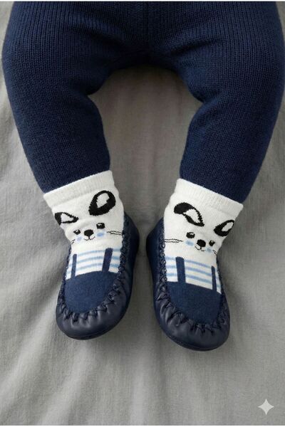 Numix Baby Kids Çarık Çorap, Hakiki Deri, Kaymaz Taban, Bebek Çocuk Patiği