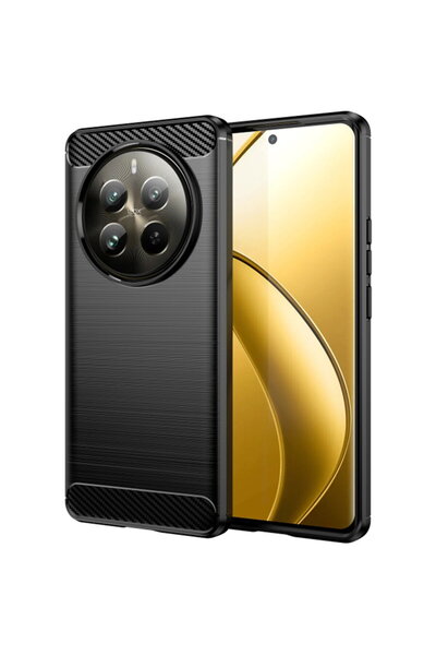 Techsuit Case for Realme 12 Pro / 12 Pro+ - Carbon Silicone - Black