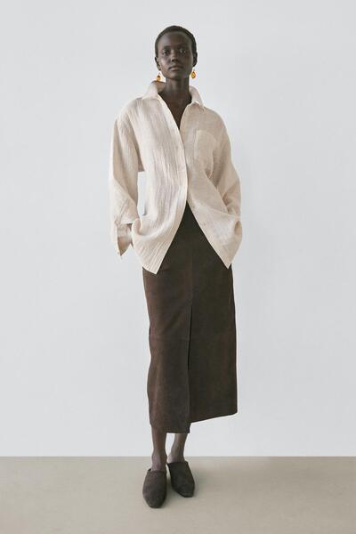 Massimo Dutti %100 keten ince ceket