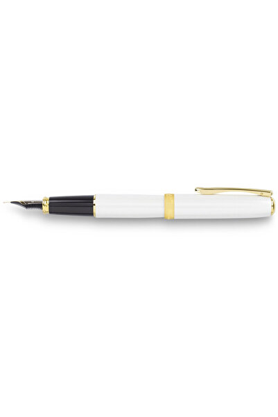 Diplomat Stilou Excellence A2, cu penita M, aurita 14kt. - Pearl White Gold