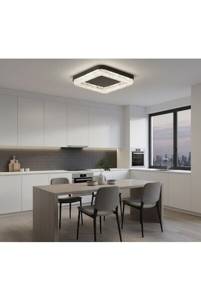 LEDZONE LED Chandelier 72W Black 500x500x80mm with 3 Dimmable Functions