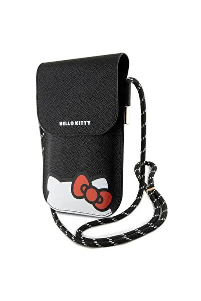 Hello Kitty Leather Hiding Kitty Cord bag - black