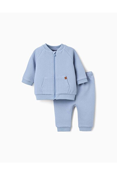 Ziddy Quilted set of jacket + trousers for newborn boys, blue