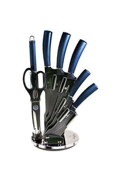 Berlinger Haus Set de cutite cu suport, BH 2564, 8 bucati, maner Aquamarine
