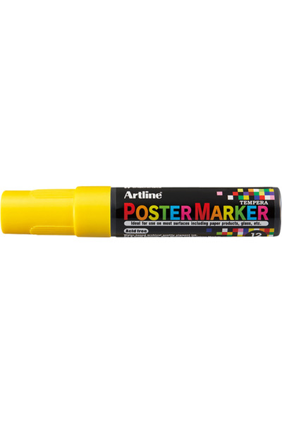 artline Marker pentru poster ARTLINE, corp plastic, varf tesit 12mm - galben