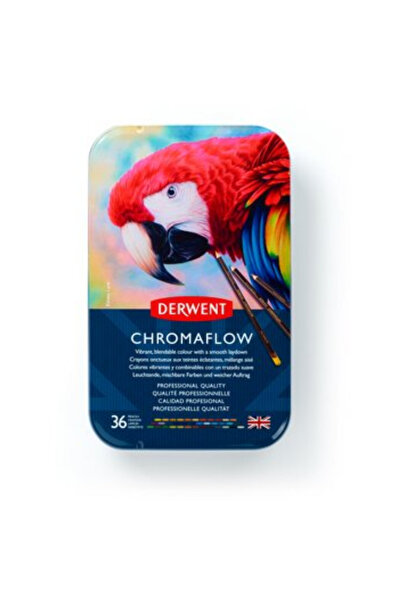 Derwent Creioane colorate Professional Chromaflow, cutie metalica, 36 buc/set