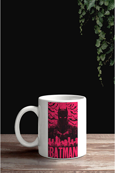 Darkia كوب بورسلين بتصميم باتمان أحمر ذو وجهين مطبوع هدية