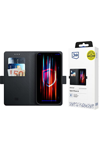 3MK iPhone 17 - Husă tip portofel - Negru
