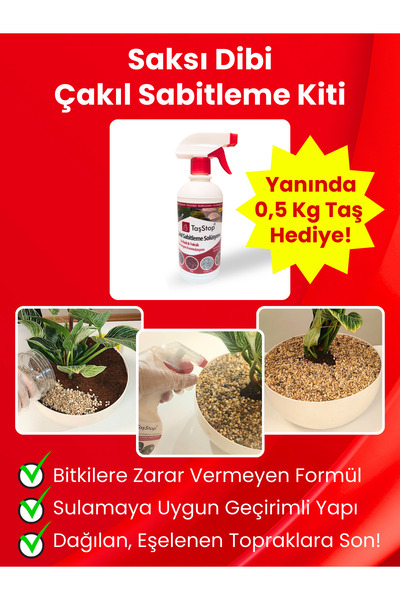 Taş Stop Saksı Dibi Çakıl Sabitleme Kiti Taş Hediyeli | Yeni Nesil Estetik ve...